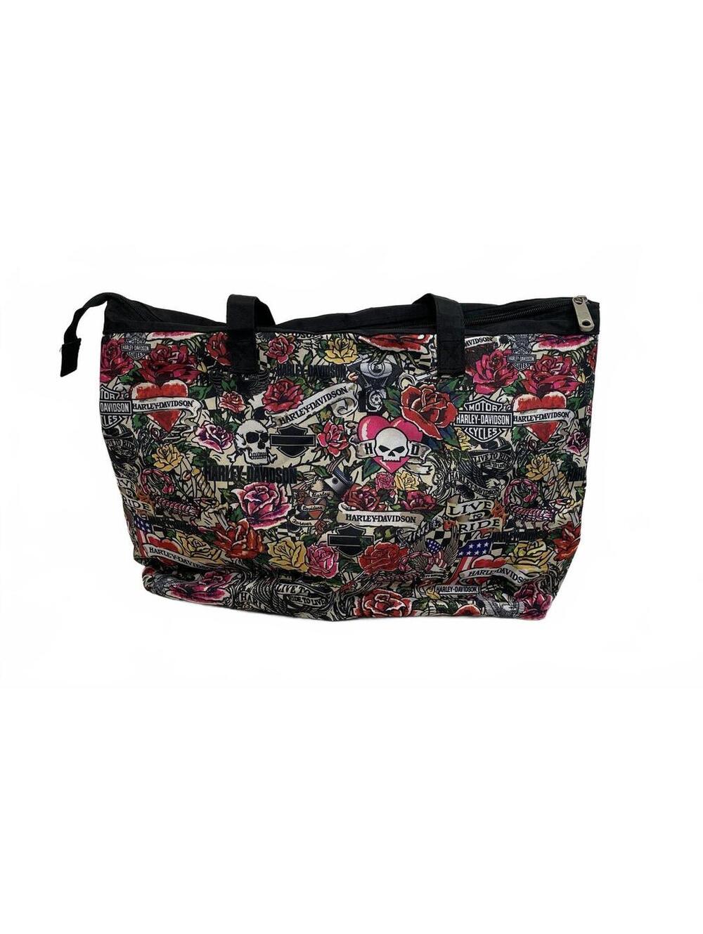 Harley-Davidson Athalon Sportgear Tote Bag Skull Rose Print Women's Handbag